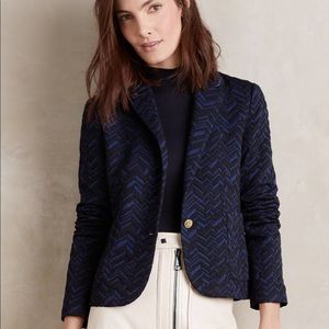 Bas relief Anthropologie navy/ black blazer